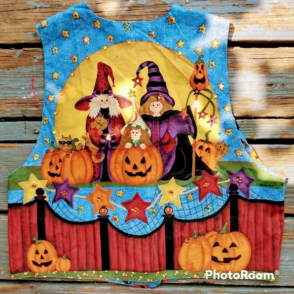 Vtg 90s Halloween vest reversible - Picture 6 of 16